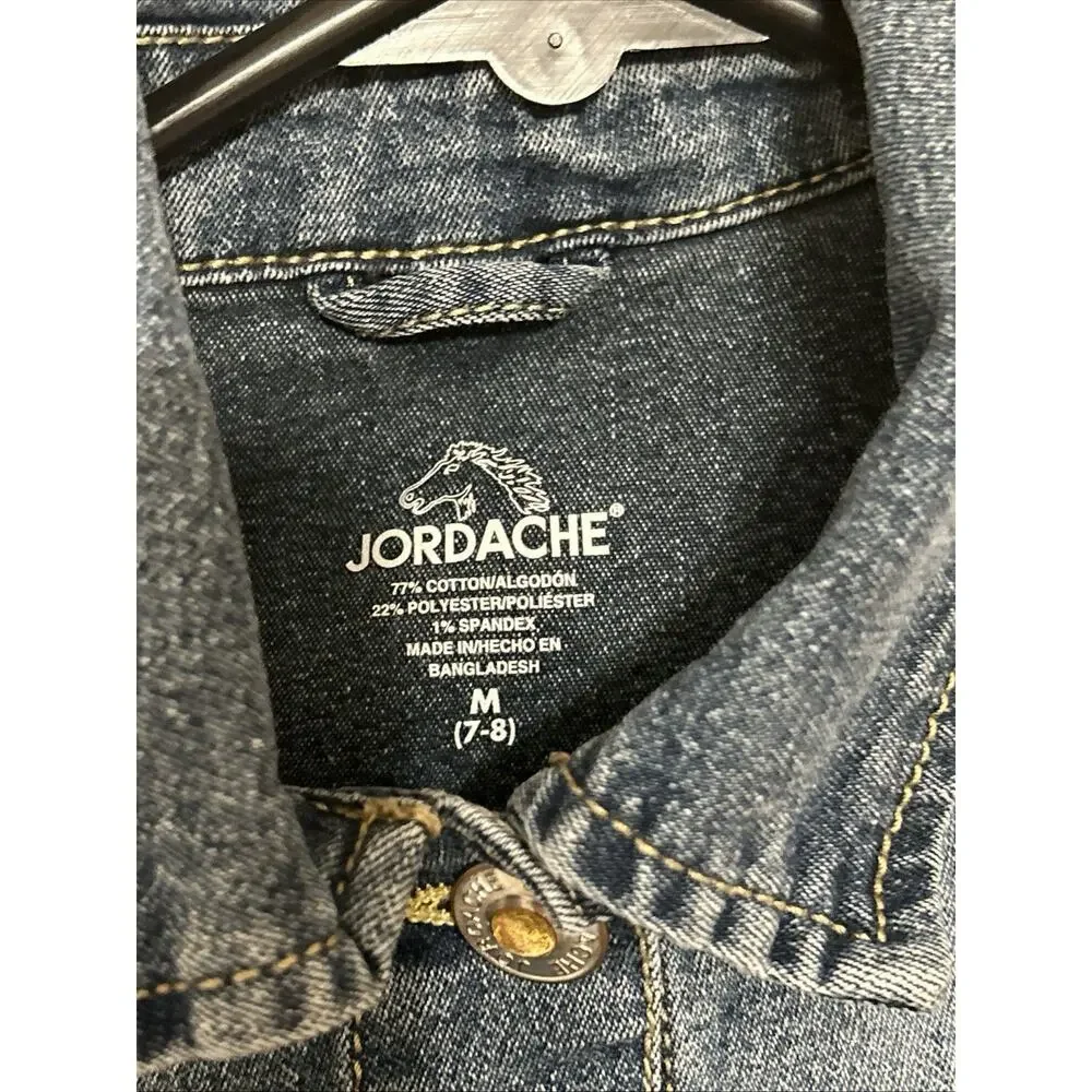JORDACHE GIRLS VINTAGE DENIM JEAN JACKET MEDIUM 7/8